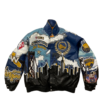 Golden State Warriors 7th Championship Jeff Hamilton NBA Blue Leather Jacket 1
