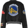 Golden State Warriors NBA Jeff Hamilton Wool Varsity Black Jacket 1