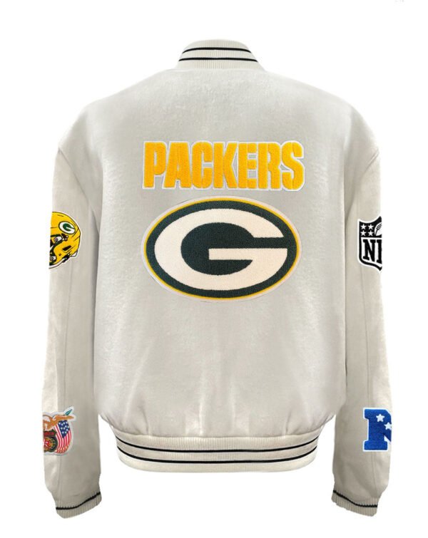 Green Bay Packers NFL Wool Varsity White Jacket 1