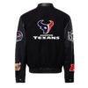 Houston Texans NFL BlackBlack Wool Leather Letterman Varsity Jacket 1