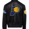 Indiana Pacers NBA Jeff Hamilton Black Leather Jacket 1