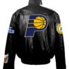 Indiana Pacers NBA Jeff Hamilton Black Puffer Leather Jacket 1