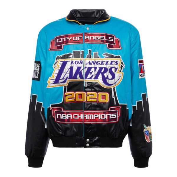 LA Lakers Championship 2020 NBA Blue Black Leather Jacket 1