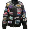 Limited Edition History of Super Bowl Collage NFL Jeff Hamilton Black Leather Jacket 1