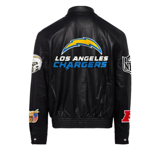 Los Angeles Chargers NFL Jeff Hamilton Black Leather Jacket 1