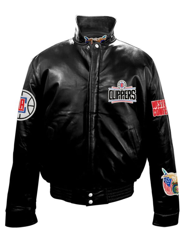 Los Angeles Clippers NBA Jeff Hamilton Black Puffer Leather Jacket 2