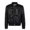 Los Angeles Lakers NBA Jeff Hamilton All Black Leather Jacket 1