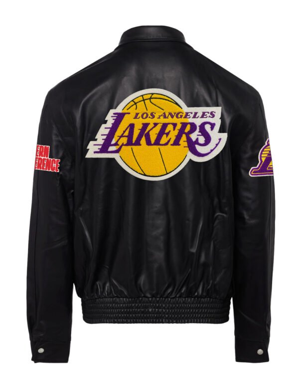 Los Angeles Lakers NBA Jeff Hamilton Black Leather Jacket 1