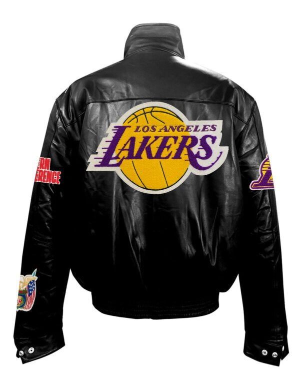 Los Angeles Lakers NBA Jeff Hamilton Black Puffer Leather Jacket 1
