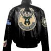 Milwaukee Bucks Jeff Hamilton NBA Black Puffer Leather Jacket 1