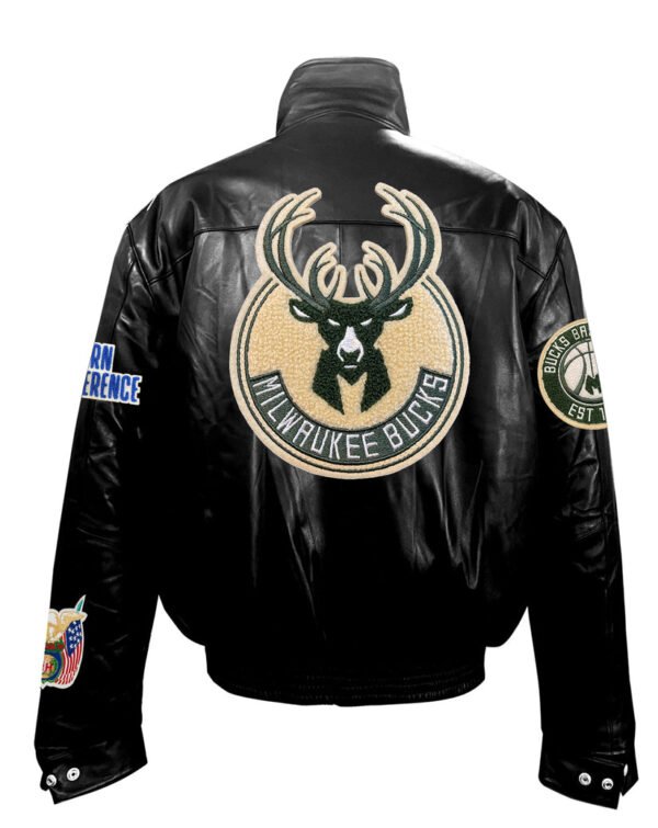 Milwaukee Bucks Jeff Hamilton NBA Black Puffer Leather Jacket 1