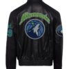 Minnesota Timberwolves NBA Jeff Hamilton Full Black Leather Jacket 1