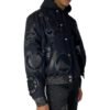 NBA Collage Jeff Hamilton BlackBlack Wool Leather Letterman Varsity Jacket 1