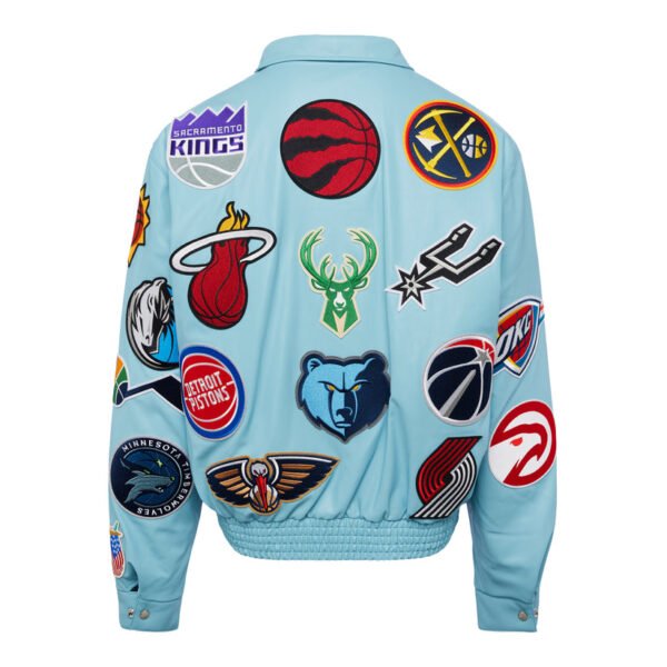 NBA Collage Jeff Hamilton Carolina Blue Leather Jacket 2