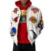 NBA Collage Jeff Hamilton White Leather Jacket 1