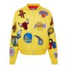 NBA Collage Jeff Hamilton Yellow Leather Jacket 1