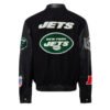New York Jets NFL BlackBlack Wool Leather Letterman Varsity Jacket 1