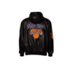 New York Knicks 1946 NBA Lightweight Zip up Black Leather Hooded Jacket 1