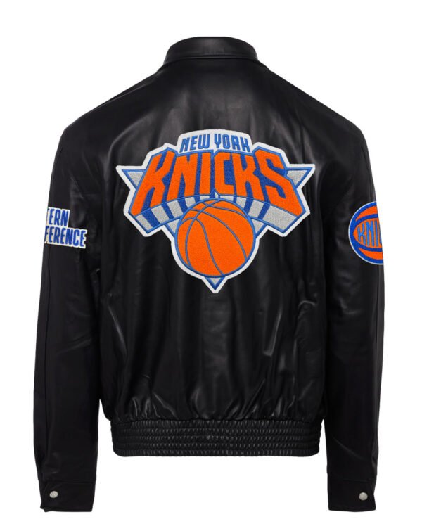 New York Knicks Jeff Hamilton NBA Black Leather Jacket 1