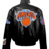 New York Knicks Jeff Hamilton NBA Black Puffer Leather Jacket 1