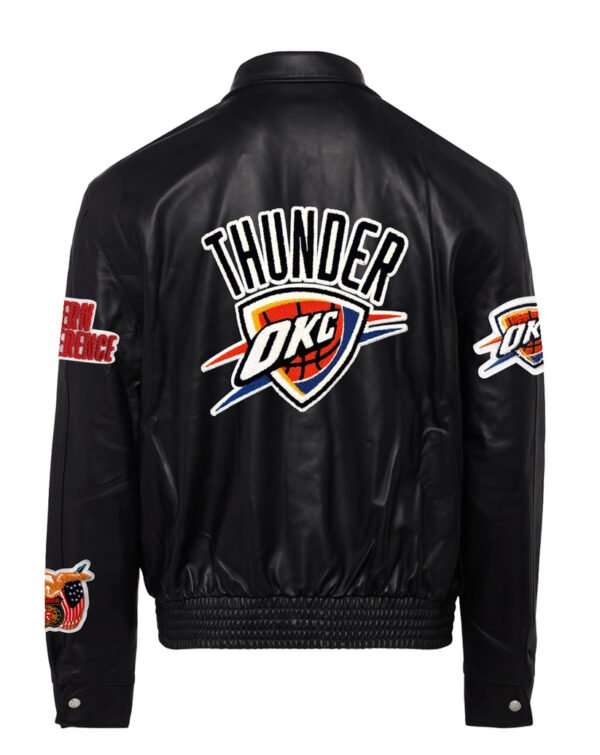 Oklahoma City Thunder Jeff Hamilton NBA Black Leather Jacket 1