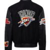 Oklahoma City Thunder NBA Wool Leather Black Letterman Varsity Jacket 1