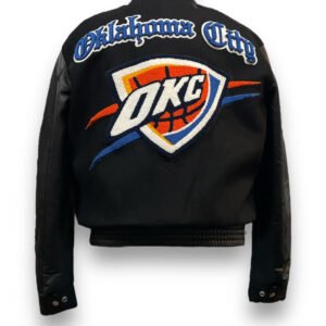 Oklahoma City Thunder NBA Wool Leather Old English Black Letterman Varsity Ja 4