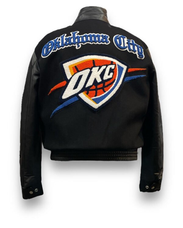 Oklahoma City Thunder NBA Wool Leather Old English Black Letterman Varsity Ja 4