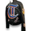 Oklahoma City Thunder Old English Jeff Hamilton NBA Black Leather Jacket 1