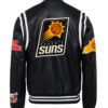 Phoenix Suns Jeff Hamilton NBA Black White Leather Varsity Jacket 1