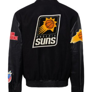 Phoenix Suns NBA Wool Leather Black Letterman Varsity Jacket 2