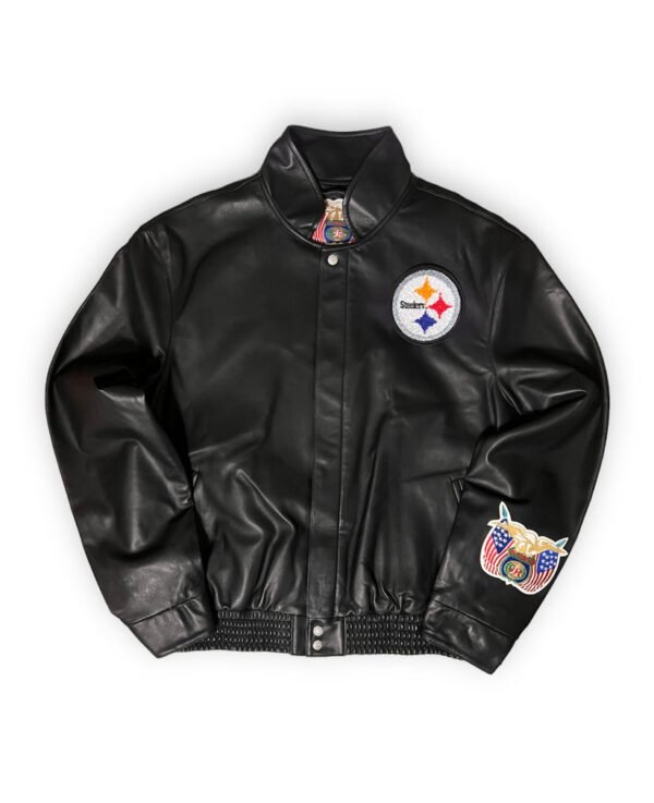 Pittsburgh Steelers NFL Jeff Hamilton Black Leather Jacket 1