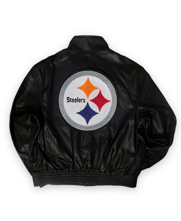 Pittsburgh Steelers NFL Jeff Hamilton Black Leather Jacket 2