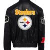 Pittsburgh Steelers NFL Jeff Hamilton Full Black Leather Jacket 1