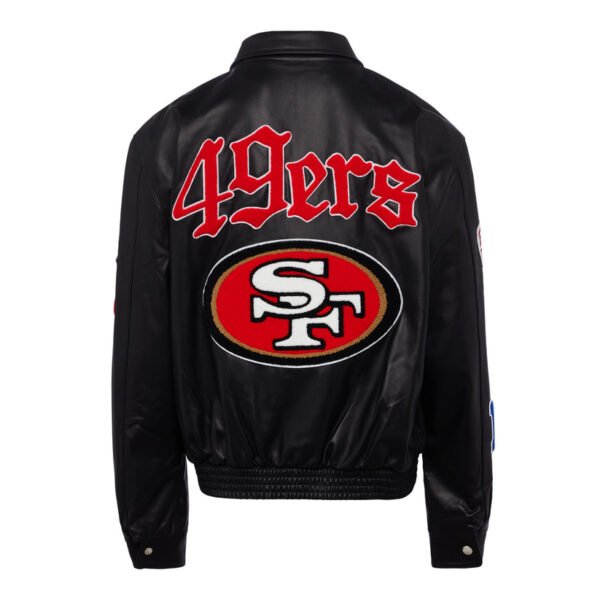 San Francisco 49ers NFL Jeff Hamilton Full Black Leather Jacket 2