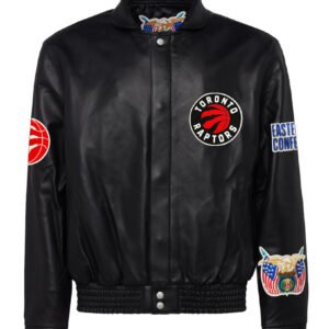 Toronto Raptors Jeff Hamilton NBA Black Leather Jacket 2