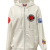 Toronto Raptors NBA Lightweight Zip up White Leather Hooded Jacket 1